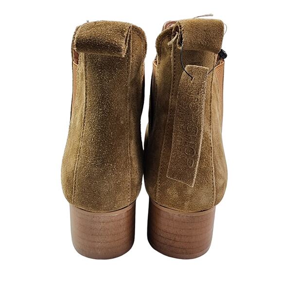 NEW Topshop Womens Barley Tan Suede Heeled Ankle Booties sz 39 (8.5 US) Chelsea - Picture 5 of 8
